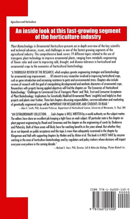 Produktbild: Plant Biotechnology in Ornamental Horticulture