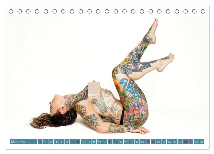Produktbild: Tattoo-Liebe, die unter die Haut geht (Tischkalender 2026 DIN A5 quer), CALVENDO Monatskalender
