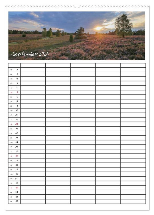 Produktbild: L&uuml;neburger Heide - Faszinierend sch&ouml;n (Wandkalender 2026 DIN A2 hoch), CALVENDO Monatskalender