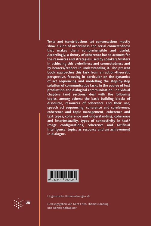 Produktbild: Coherence in Discourse