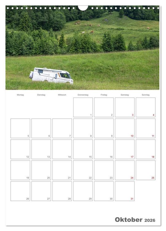 Produktbild: Wohnmobil Jahresplaner (Wandkalender 2026 DIN A3 hoch), CALVENDO Monatskalender