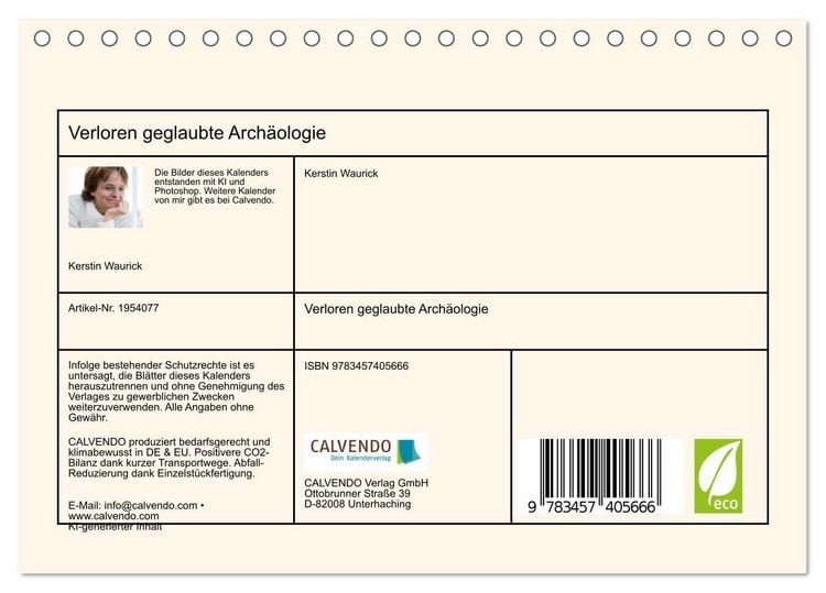 Produktbild: Verloren geglaubte Arch&auml;ologie (Tischkalender 2026 DIN A5 quer), CALVENDO Monatskalender