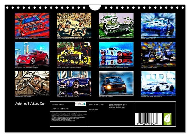 Produktbild: Automobil Voiture Car (Wandkalender 2026 DIN A4 quer), CALVENDO Monatskalender