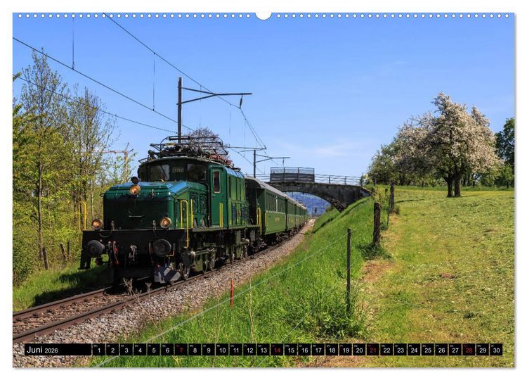 Produktbild: Eisenbahn-Nostalgie - Oldtimer auf Schweizer Schienen (Wandkalender 2026 DIN A2 quer), CALVENDO Monatskalender