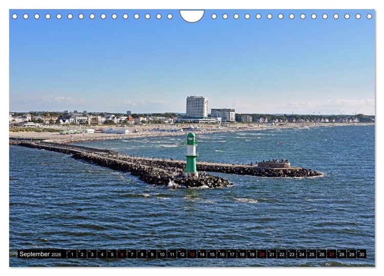 Produktbild: Warnem&uuml;nde und Rostock, Perlen an der Ostsee (Wandkalender 2026 DIN A4 quer), CALVENDO Monatskalender