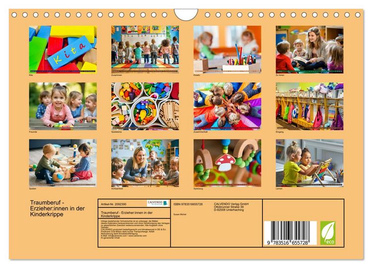 Produktbild: Traumberuf - Erzieher:innen in der Kinderkrippe (Wandkalender 2026 DIN A4 quer), CALVENDO Monatskalender