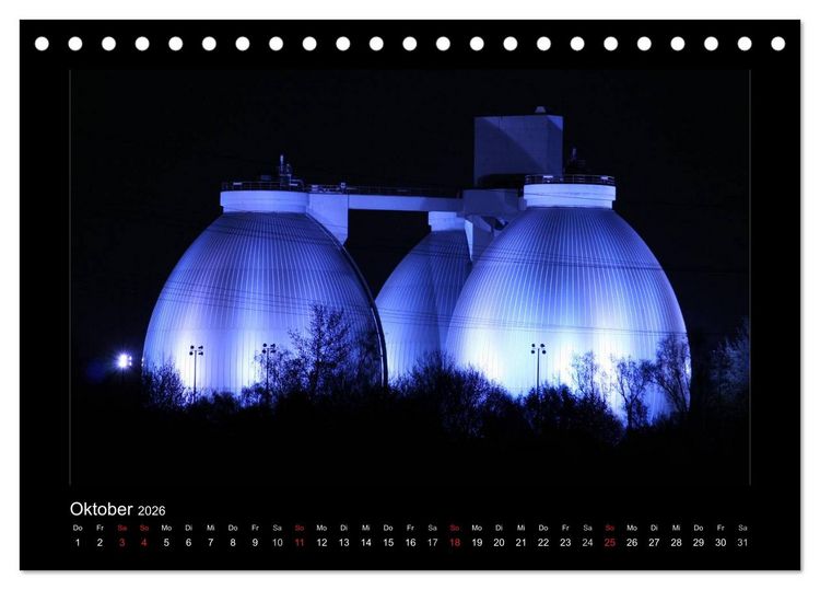 Produktbild: Extraschicht im Ruhrgebiet - Nachts ist es nicht dunkel! (Tischkalender 2026 DIN A5 quer), CALVENDO Monatskalender
