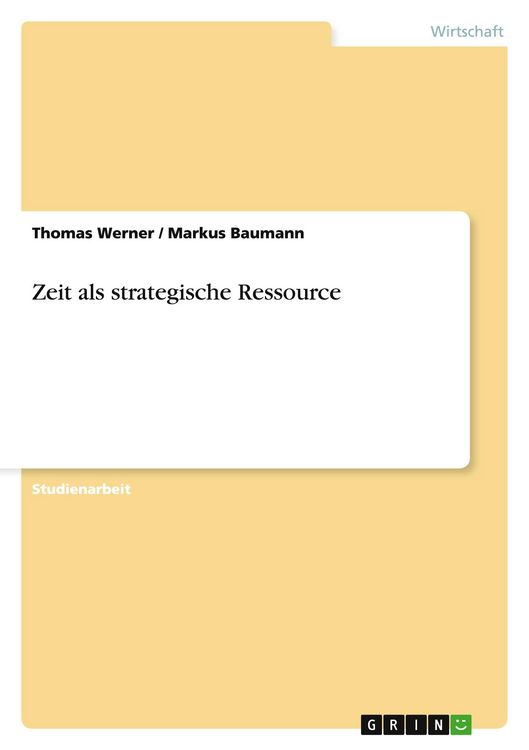 Produktbild: Zeit als strategische Ressource