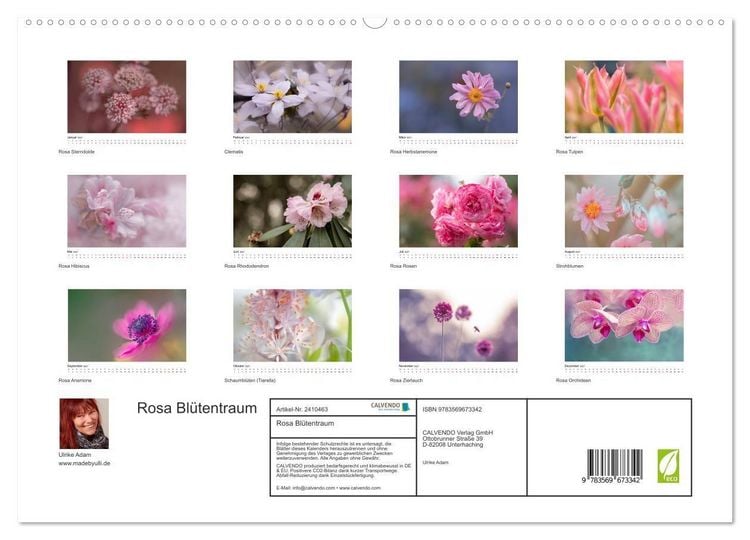 Produktbild: Rosa Bl&uuml;tentraum (hochwertiger Premium Wandkalender 2027 DIN A2 quer), Kunstdruck in Hochglanz
