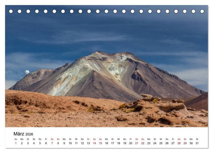 Produktbild: Bolivien - Einzigartige Landschaft (Tischkalender 2026 DIN A5 quer), CALVENDO Monatskalender