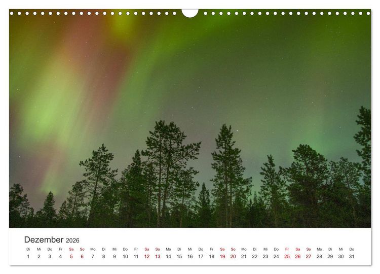 Produktbild: Polarlichter - Einzigartige Himmelsph&auml;nomene im Norden (Wandkalender 2026 DIN A3 quer), CALVENDO Monatskalender
