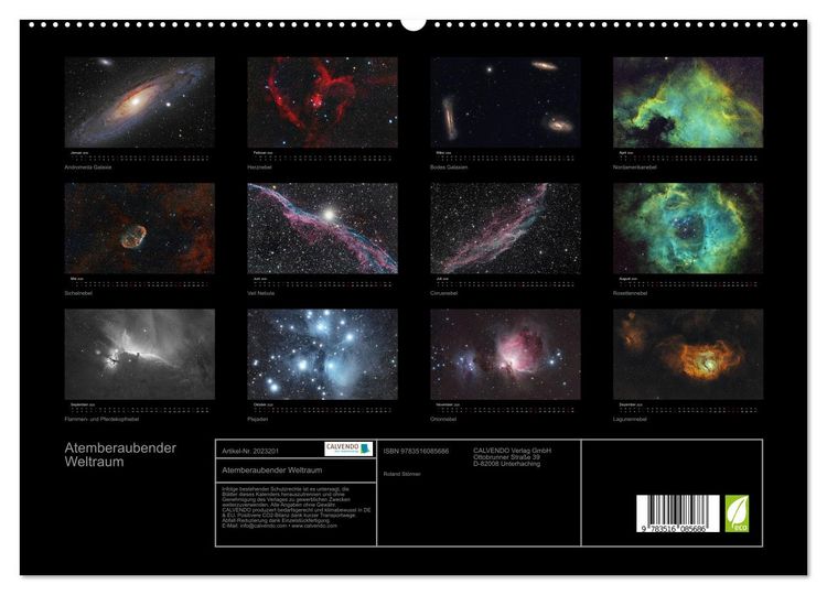 Produktbild: Atemberaubender Weltraum (hochwertiger Premium Wandkalender 2026 DIN A2 quer), Kunstdruck in Hochglanz