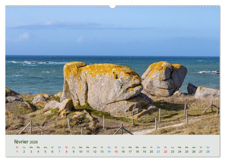 Produktbild: T&ecirc;tes de pierre sur les c&ocirc;tes de Bretagne (Calendrier mural 2026 DIN A2 vertical), CALVENDO calendrier mensuel
