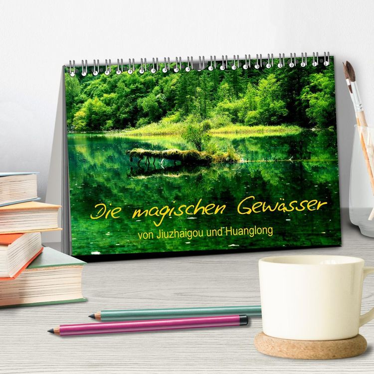 Produktbild: Die magischen Gew&auml;sser von Jiuzhaigou und Huanglong (Tischkalender 2026 DIN A5 quer), CALVENDO Monatskalender