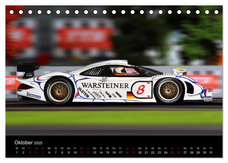 Produktbild: Motorsport in 1/32 (Tischkalender 2025 DIN A5 quer), CALVENDO Monatskalender