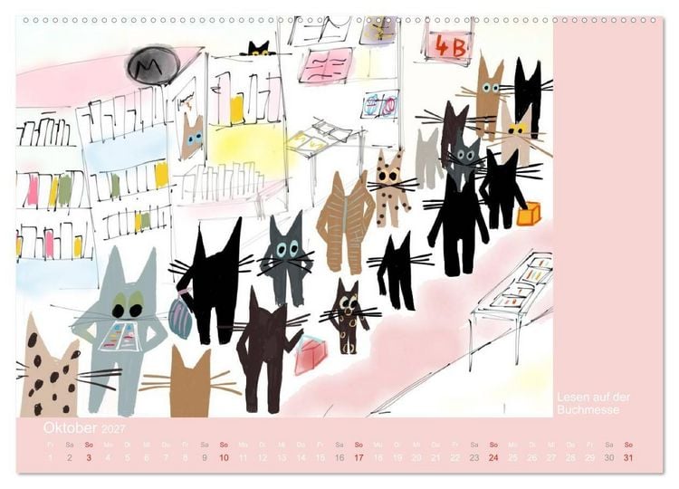 Produktbild: Frau Kami Katze entdeckt Frankfurt am Main (Wandkalender 2027 DIN A2 quer), CALVENDO Monatskalender