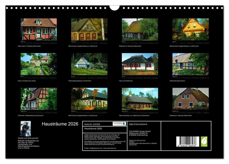 Produktbild: Haustr&auml;ume 2026 (Wandkalender 2026 DIN A3 quer), CALVENDO Monatskalender