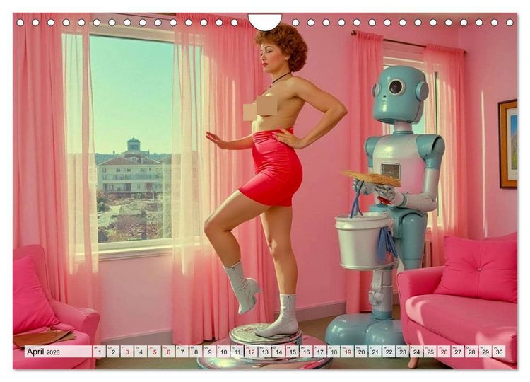Produktbild: Atomic Beauties &ndash; The Retro Future Calendar (Wandkalender 2026 DIN A4 quer), CALVENDO Monatskalender