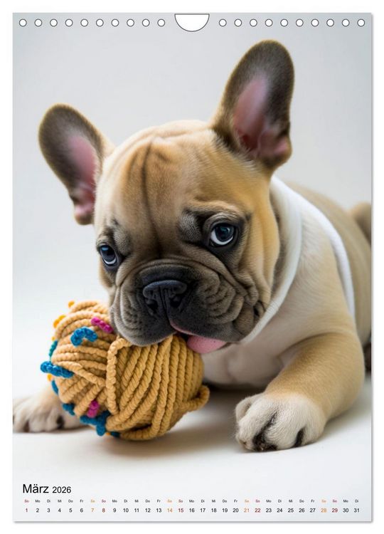 Produktbild: Franz&ouml;sische Bulldogge - ein Hund f&uuml;r die Familie (Wandkalender 2026 DIN A4 hoch), CALVENDO Monatskalender