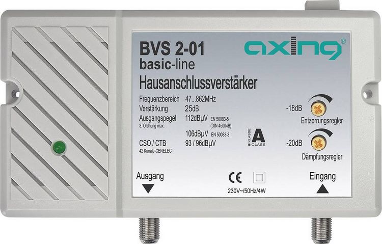 Produktbild: Axing BVS 2 -01 Kabel-TV Verst&auml;rker 25 dB