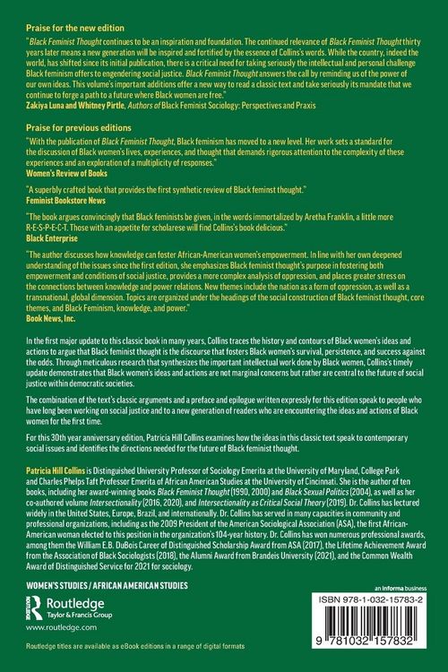Produktbild: Black Feminist Thought, 30th Anniversary Edition