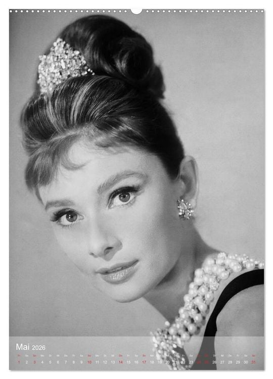 Produktbild: Hollywood-Diva - Audrey Hepburn (hochwertiger Premium Wandkalender 2026 DIN A2 hoch), Kunstdruck in Hochglanz