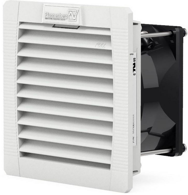 Produktbild: Pfannenberg PF 11000 24DC 54 7035 Schaltschrank-L&uuml;fter 24 V/DC 2.4 W (B x H x T) 109 x 109 x 53 mm 1 St.