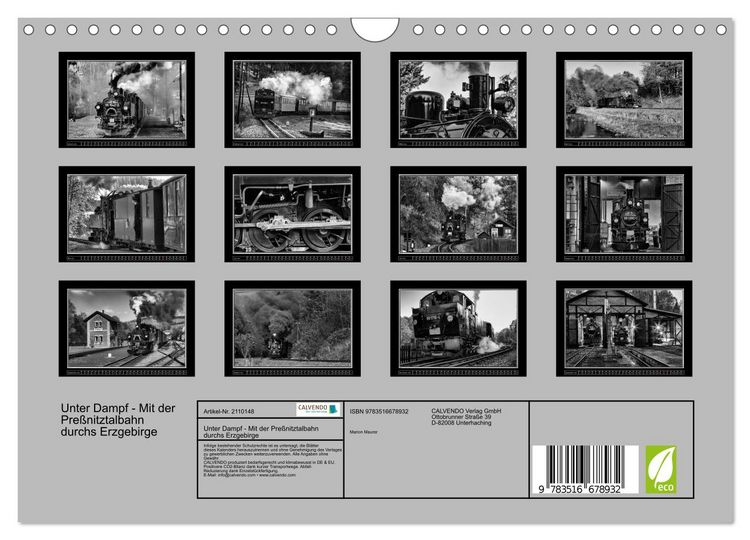 Produktbild: Unter Dampf - Mit der Pre&szlig;nitztalbahn durchs Erzgebirge (Wandkalender 2026 DIN A4 quer), CALVENDO Monatskalender