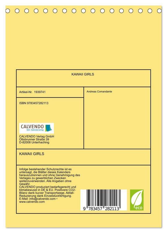 Produktbild: KAWAII GIRLS (Tischkalender 2026 DIN A5 hoch), CALVENDO Monatskalender
