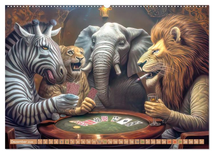 Produktbild: Tiere wollen Spa&szlig; - Humorwerke (hochwertiger Premium Wandkalender 2026 DIN A2 quer), Kunstdruck in Hochglanz