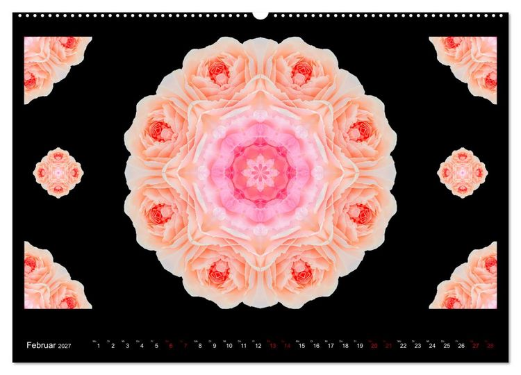 Produktbild: ROSEN MANDALAS (hochwertiger Premium Wandkalender 2027 DIN A2 quer), Kunstdruck in Hochglanz