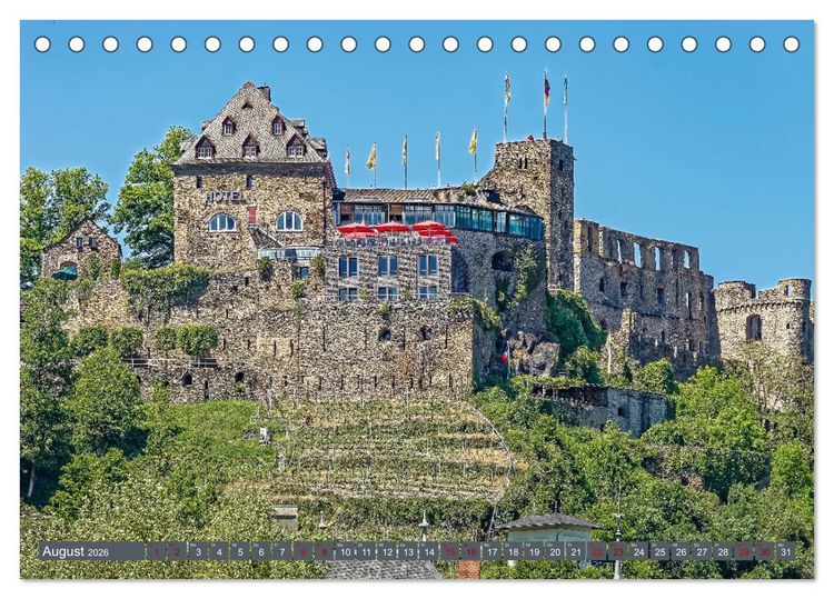 Produktbild: Burgen der Rheinromantik (Tischkalender 2026 DIN A5 quer), CALVENDO Monatskalender