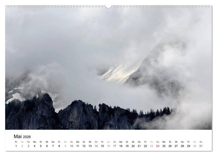Produktbild: Mystische Schweizer Berglandschaften - Momente in der Natur (hochwertiger Premium Wandkalender 2026 DIN A2 quer), Kunstdruck in Hochglanz
