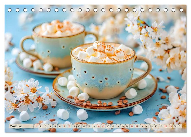 Produktbild: Cappuccino, Latte und mehr - Der gro&szlig;e Kaffeekalender (Tischkalender 2026 DIN A5 quer), CALVENDO Monatskalender