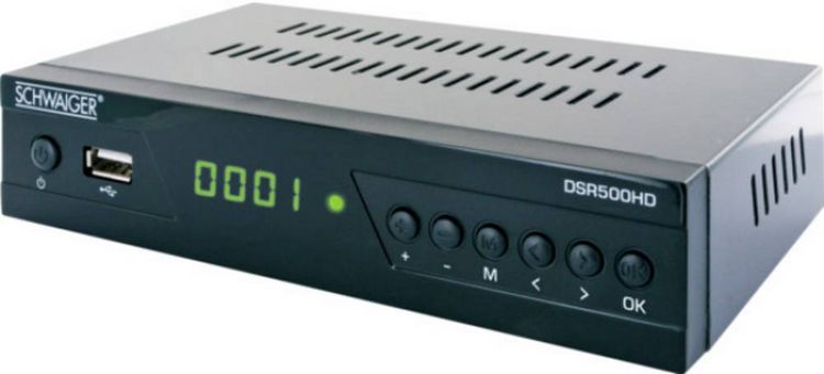 Produktbild: Schwaiger DSR500HD HD-SAT-Receiver Front-USB Anzahl Tuner: 1