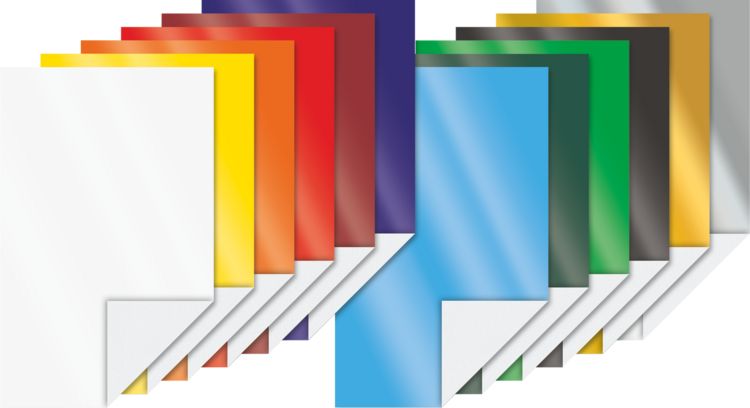 Produktbild: Glanzpapier-Bastelmappe (Buntpapier) | 18,5&times;29,5 cm, 12 Blatt, 80 g/m&sup2;