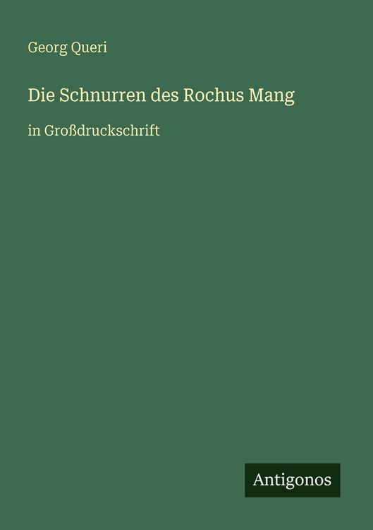 Produktbild: Die Schnurren des Rochus Mang