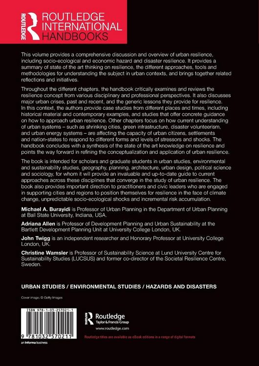 Produktbild: The Routledge Handbook of Urban Resilience