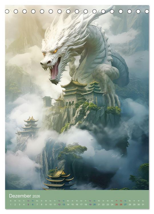 Produktbild: Sagenland der Drachen (Tischkalender 2026 DIN A5 hoch), CALVENDO Monatskalender