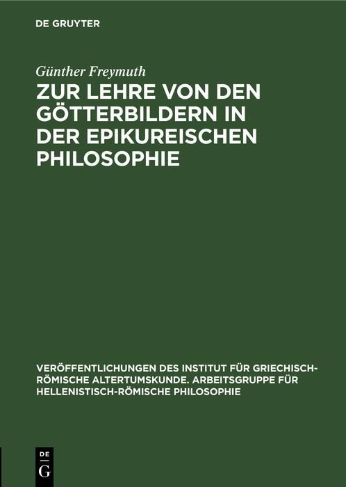 Produktbild: Zur Lehre von den G&ouml;tterbildern in der epikureischen Philosophie
