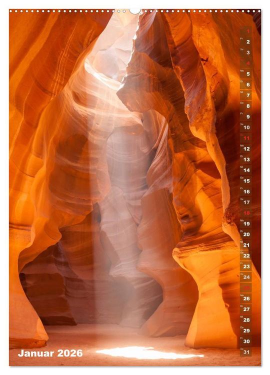Produktbild: ARIZONA UND UTAH Rote Felsen (Wandkalender 2026 DIN A2 hoch), CALVENDO Monatskalender