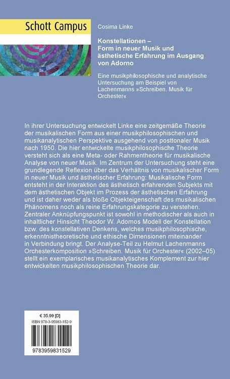 Produktbild: Konstellationen - Form in neuer Musik und &auml;sthetische Erfahrung im Ausgang von Adorno