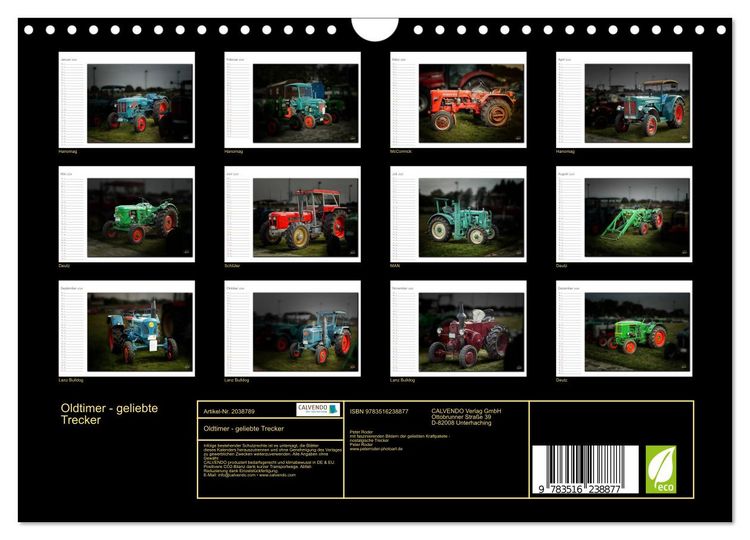 Produktbild: Oldtimer - geliebte Trecker (Wandkalender 2026 DIN A4 quer), CALVENDO Monatskalender