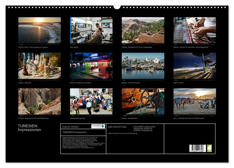 Produktbild: TUNESIEN Impressionen (Wandkalender 2026 DIN A2 quer), CALVENDO Monatskalender