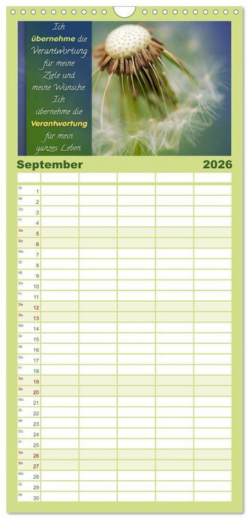 Produktbild: Familienplaner 2026 - YouFeelGood - Positive Impulse f&uuml;r mehr Selbstbewusstsein und Selbstvertrauen mit 5 Spalten (Wandkalender, 21 x 45 cm) CALVENDO