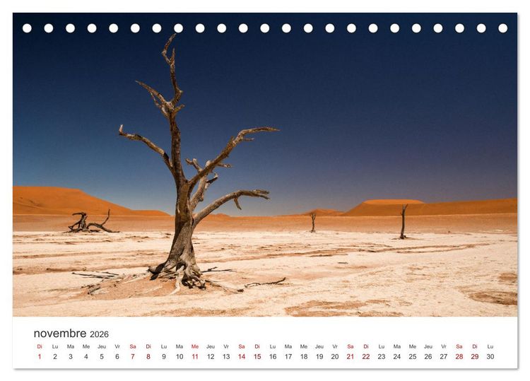 Produktbild: Des&eacute;rt namibien (Calendrier de bureau 2026 DIN A5 vertical), CALVENDO calendrier mensuel