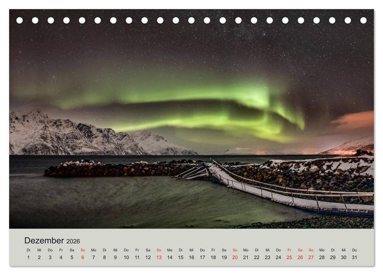 Produktbild: Norwegen - Mythos Nordlichter (Tischkalender 2026 DIN A5 quer), CALVENDO Monatskalender