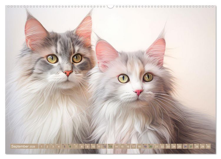 Produktbild: Katzen im Pastellstil (Wandkalender 2026 DIN A2 quer), CALVENDO Monatskalender