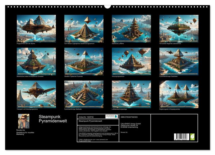 Produktbild: Steampunk Pyramidenwelt (Wandkalender 2026 DIN A2 quer), CALVENDO Monatskalender