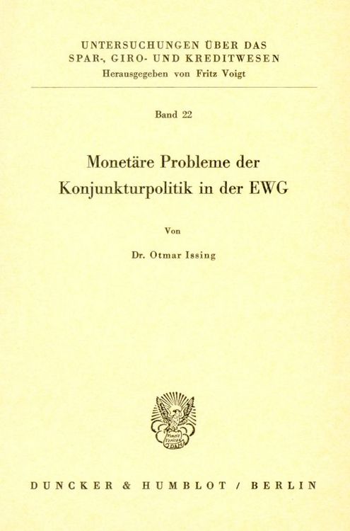 Produktbild: Monet&auml;re Probleme der Konjunkturpolitik in der EWG.